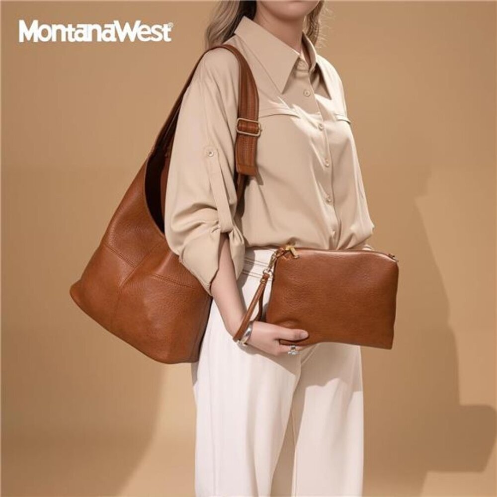 Montana West Hobo Bags Purse for Women Ultra Soft Foldable Shoulder Slouchy - Picture 2 of 7